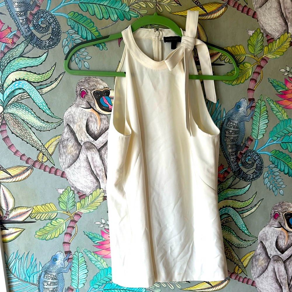 High neck bow detail top